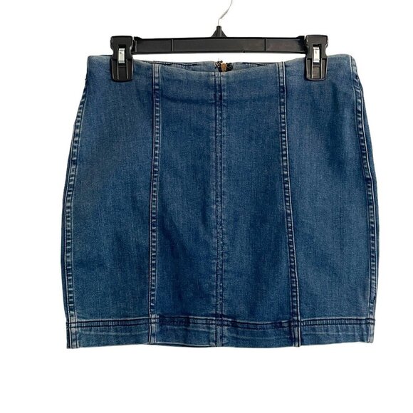 Free People Modern Femme Denim Mini Skirt Westminster Blue NWT 8 - Picture 1 of 4